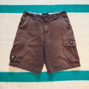 Quiksilver Mens Brown Cargo Shorts Size 34 Vintage Surf Y2K